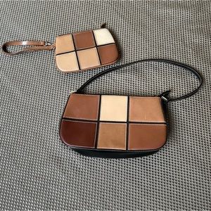 Leather purse and wristlet combo